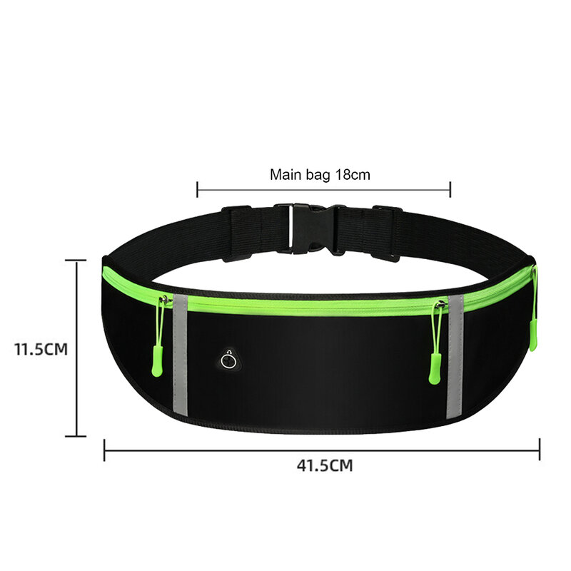 Evening Reflective Sport Waist Pack Men Women Gym Sports Running Fanny Pack Unisex Waterproof Bags for Hiking Fitness Cycling