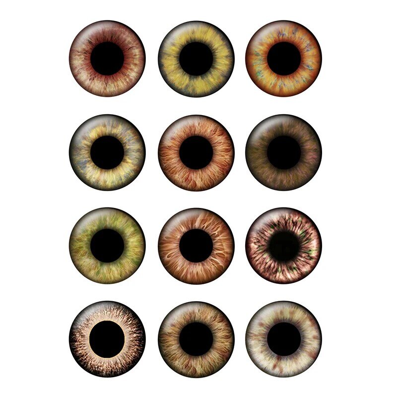 12pairs/bag 14mm Eyes Chips Suitable for Blythe Doll Super Thin Pupil Glass Cabochons DIY Accessories Bulk Items Wholesale H214