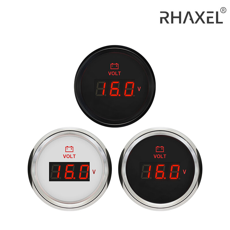 Rhaxel 52mm (2 ") Universal Digital Voltmeter Spannungs messer mit roter Hintergrund beleuchtung 8-32V für Auto Boot Motorrad