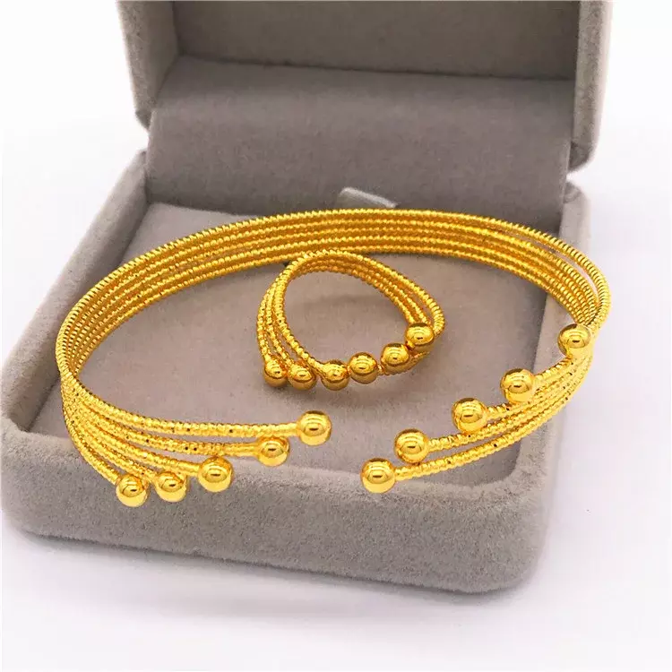 Bracelet vietnamien plaqué or sable, cuivre, ouverture simple, longue durée, dollar européen, bijoux de mariage