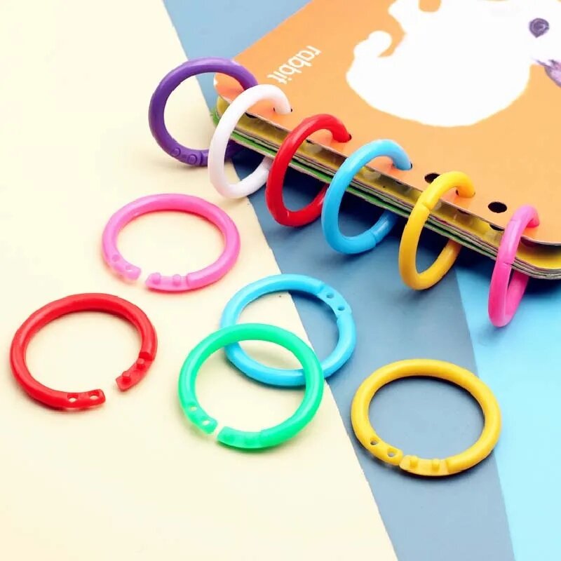 Plástico Ring Hoops Binder, folha solta, multi-função livro do círculo, criativo vinculativo suprimentos, colorido escritório álbuns presente