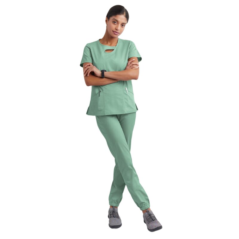 Uniformes d'infirmière en spandex pour femmes, ensemble de soins infirmiers, uniformes médicaux commandés, nouveau design