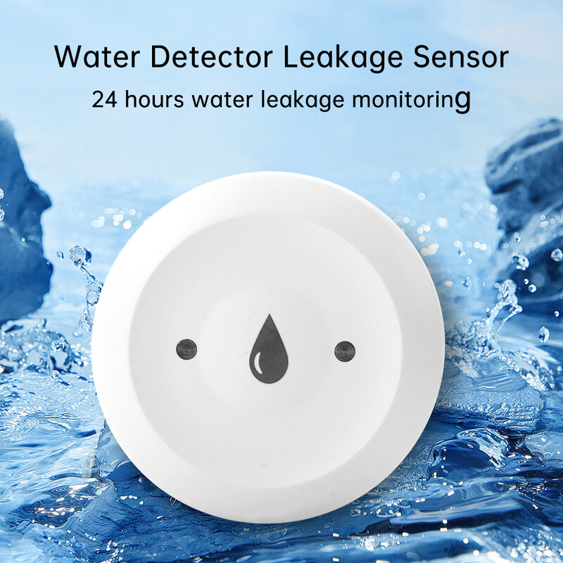 Zigbee alarma inteligente de fugas de agua, Detector de fugas de agua con monitoreo remoto por aplicación, suministros de cocina y baño con batería