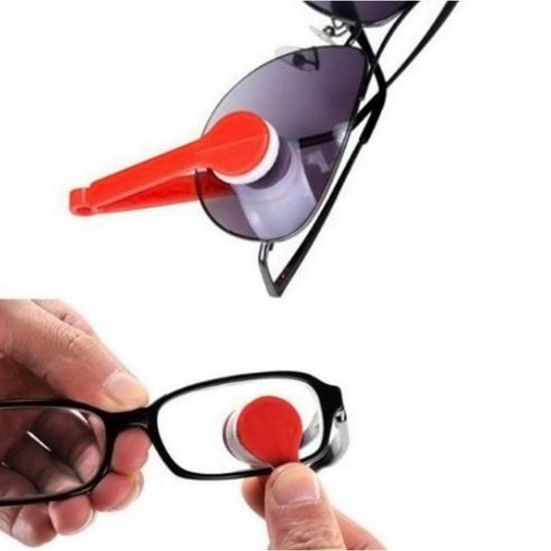 1 buah kacamata Mini Portabel Multifungsi, alat sikat pembersih kacamata Microfiber sikat gosok pembersih
