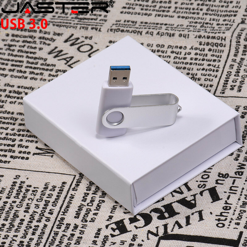1ชิ้นฟรีโลโก้สีขาว USB 3.0 PEN DRIVE 32GB 8GB 16GB แฟลชไดร์ฟ4GB หน่วยความจำ pendrive ของขวัญพวงกุญแจ