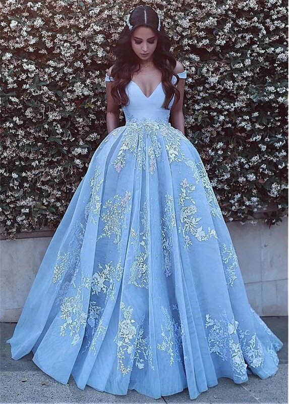 Suknie wieczorowe suknia na przyjęcie urodzinowe księżniczki z dekoltem w serek 2024 koralikowe aplikacje koronkowe sukienka na studniówkę a-line فستان حفلات الزفاف