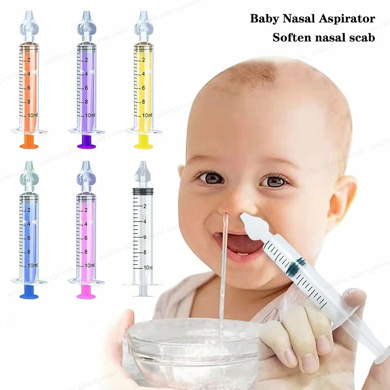 Aspirador Nasal para cuidado del bebé, irrigador de rinitis con jeringa profesional, dispositivo de limpieza de nariz infantil, punta de succión de silicona reutilizable