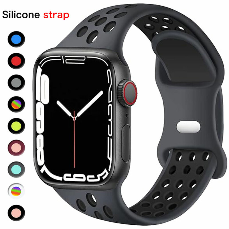Silicone Strap for Apple Watch Band Ultra2 49mm Series 9 8 7 41mm 45 mm 38mm 42mm Sport Bracelet iWatch 7 6 SE 5 4 3 44mm 40mm