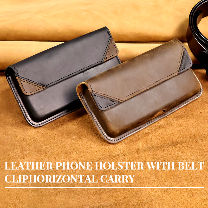 RIYAO-riñonera de cuero genuino para teléfono móvil, funda abatible con Clip para cinturón, anticaída, para iphone 15 y Samsung