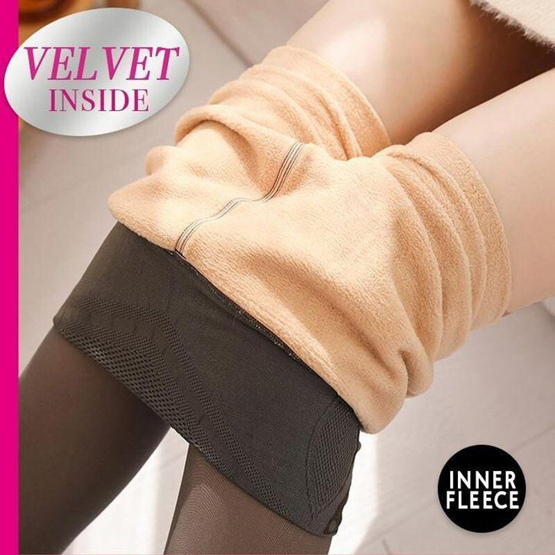 Women Winter Padded Pantyhose Breathable Stretch Pantyhose Stockings for Boots Skirt Dress Matching