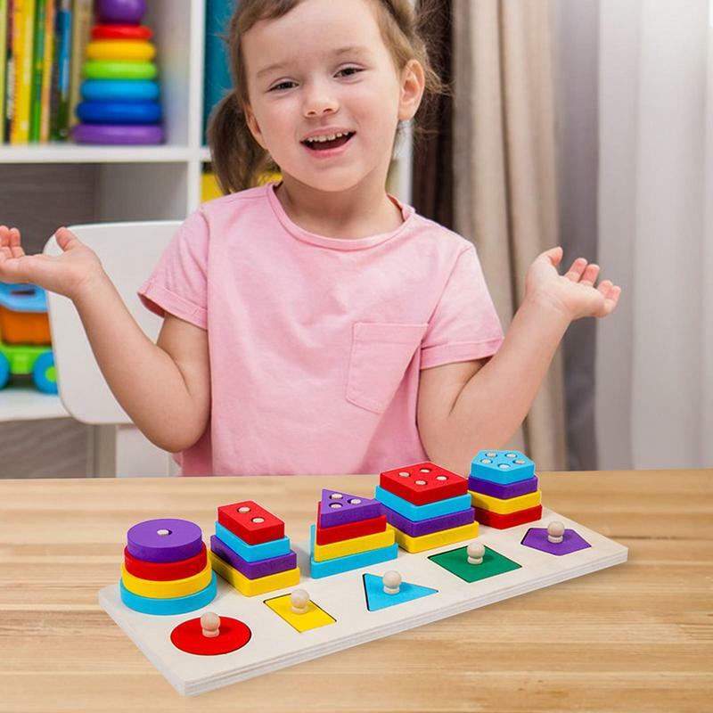 Apilador de formas para niños pequeños, juguete de reconocimiento de Color, actividades de aprendizaje educativo preescolar, Montessori