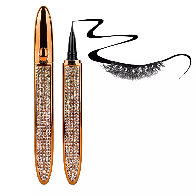 2 w 1 samoprzylepne rzęsy Eyeliner ołówek długotrwałe bez kleju niemagnetyczne szybkie suszenie rzęsy przyklejanie Eyeliner Pen