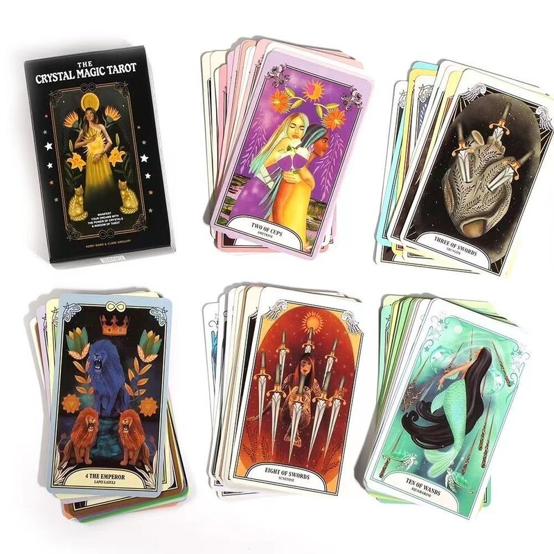10.3*6cm kryształowy magiczny Tarot: zrozum i kontroluj swój los za pomocą kart tarota 78pcs