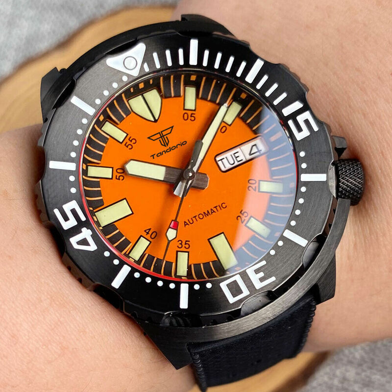 20Atm นักดำน้ำ42มม AR ไพลินแก้วมอนสเตอร์ญี่ปุ่น NH36อัตโนมัตินาฬิกาข้อมือสำหรับผู้ชาย3.8นาฬิกา