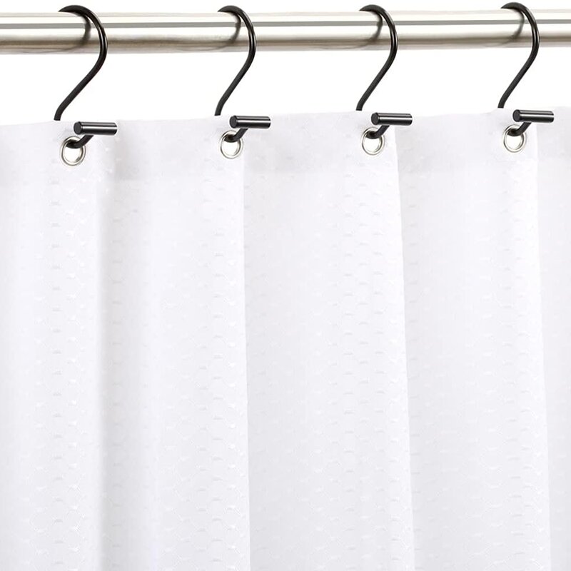 Shower Curtain Hooks Rust Proof Shower Curtain Rings  For Bathroom Shower Curtain Hooks Hangers Black Metal