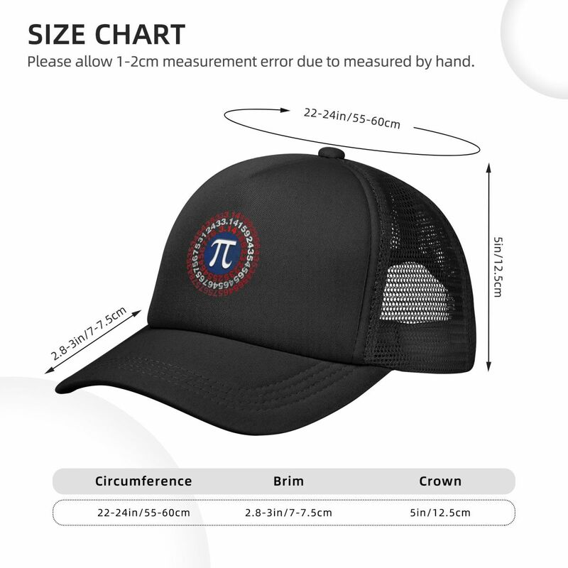 Funny Pi Day Math Baseball Caps Mesh Hats Sun Caps Peaked Adult Caps
