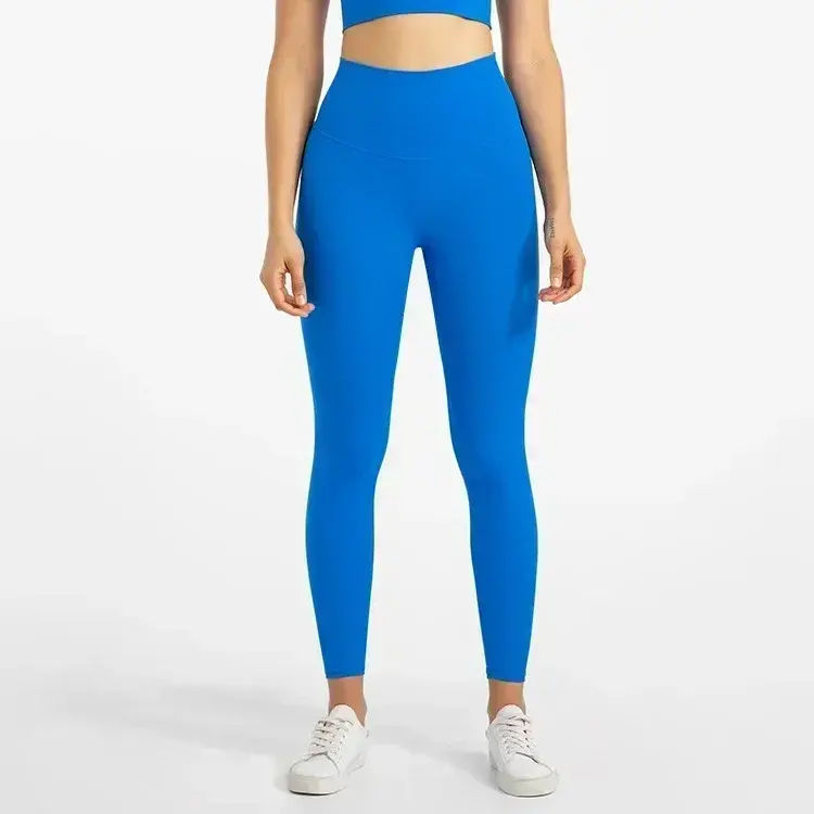Lemon Ultra Soft High Waisted Yoga Pants Sport Women 25'' Stretch Nylon Gym Workout Leggings No Front Seam Athletic Tights