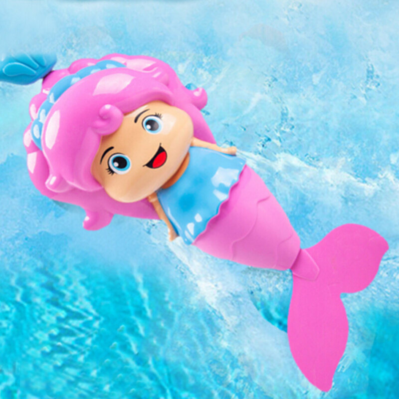 Mainan Mandi Baru Lucu Putri Duyung Jam Tambal Sulam Berenang Mengambang Luka Air Bermain Kartun Edukasi Mainan Mandi Belajar