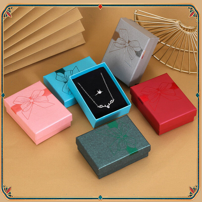 Шкатулка-органайзер для ювелирных изделий, коробка с рисунком бабочки, банта, для помолвки, колец, серег, цепочек, браслетов, подарочная упаковка
