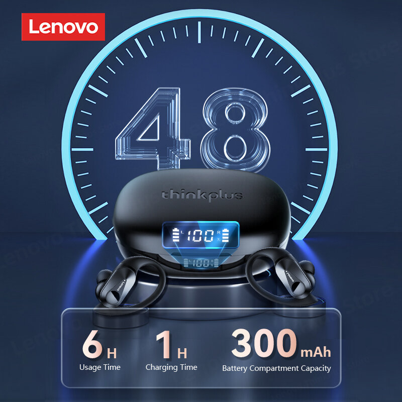 Lenovo LP75-Auriculares deportivos TWS, inalámbricos por Bluetooth 5,3, resistentes al agua, estéreo HiFi, reducción de ruido, con micrófonos