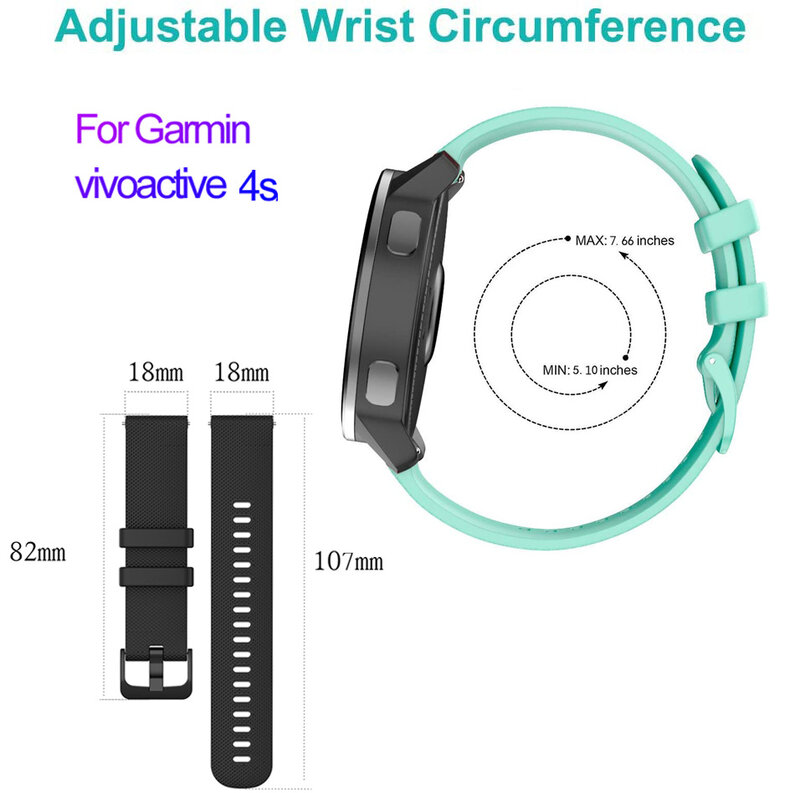 Silikonowa bransoletka dla Garmin Venu 2 Plus/2/2s/SQ Watch Band dla Garmin Vivoactive 4 4s 3 / Forerunner245 645 pasek na rękę Correas
