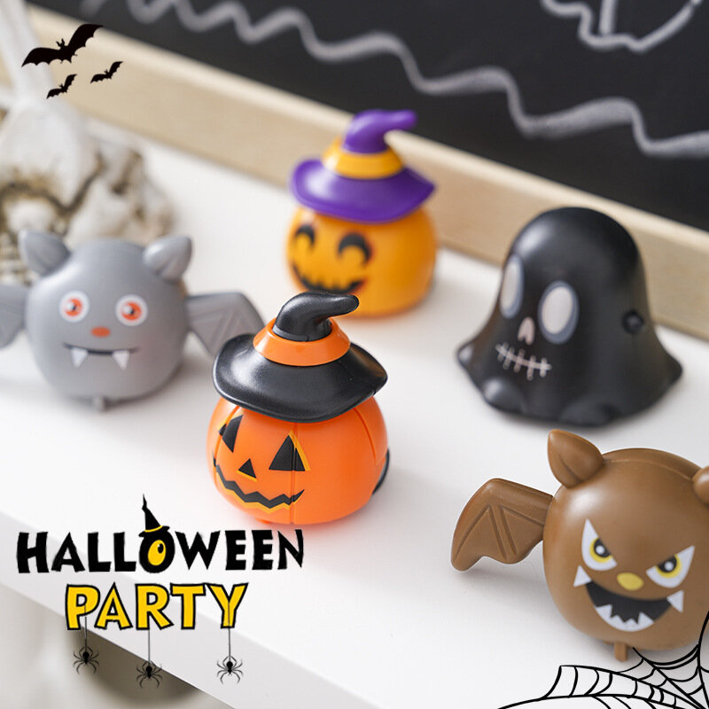 6pcs/set Halloween Pull-Back Car Toys For Children Ghost Bats Pumpkin Festival Decor Ornaments Creative Halloween Kids Gifts