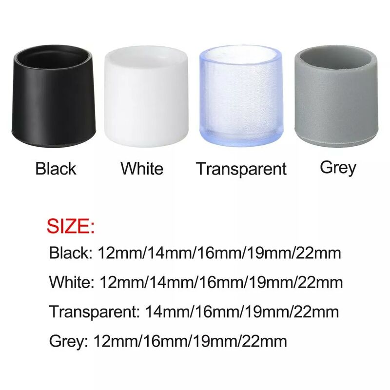 10 Buah/Set Baru Kaus Kaki Bawah Bulat Pelindung Lantai Silikon Bantalan Pipa Plastik Penutup Kursi Topi Kaki Furnitur Kaki