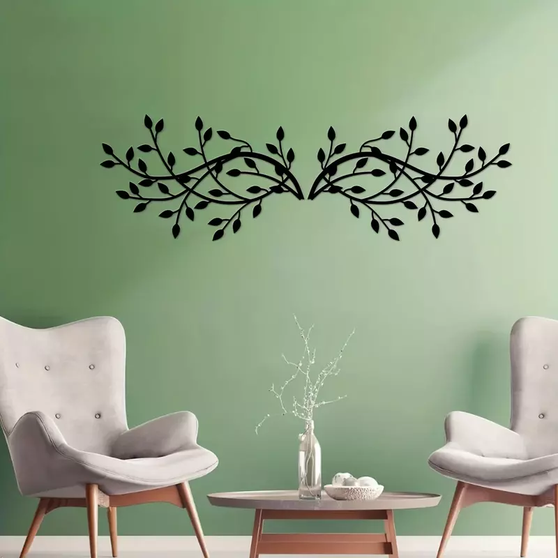 Décoration murale élégante en cuir chevelu d'arbre en métal, décoration intérieure et extérieure, parfaite pour le bureau, le salon et la décoration intérieure, 2 pièces