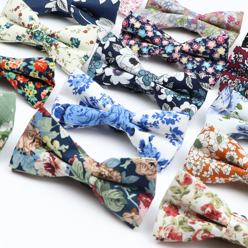 Novo colorido floral laço laços moda algodão impressão gravata borboleta gravatas para crianças chlidren menino festa de casamento ternos borboleta cravats