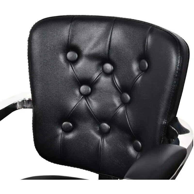 BarberPub Classic Hydraulic Barber Chair Faux Leather Hair Spa Salon Styling Beauty Equipment 2069 (Black)