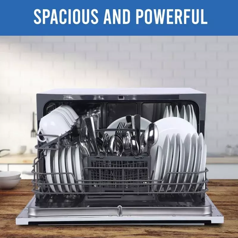 Farberware เครื่องล้างจานแบบพกพา-ระบบโปรแกรม7โปรแกรมสำหรับบ้าน RV และอพาร์ทเมนต์-ล้างจานแก้วและผลิตภัณฑ์สำหรับเด็ก
