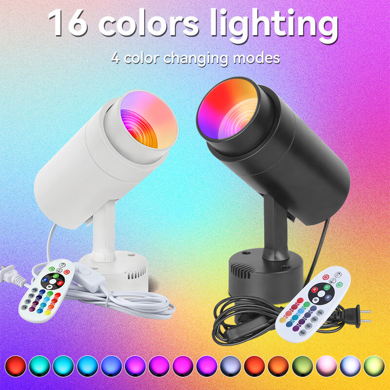 무대 LED 스포트라이트 RGB 램프, 원격 제어, 조정 가능한 분위기 장식, 실내 천장 조명, KTV 바 디스코 네온 조명