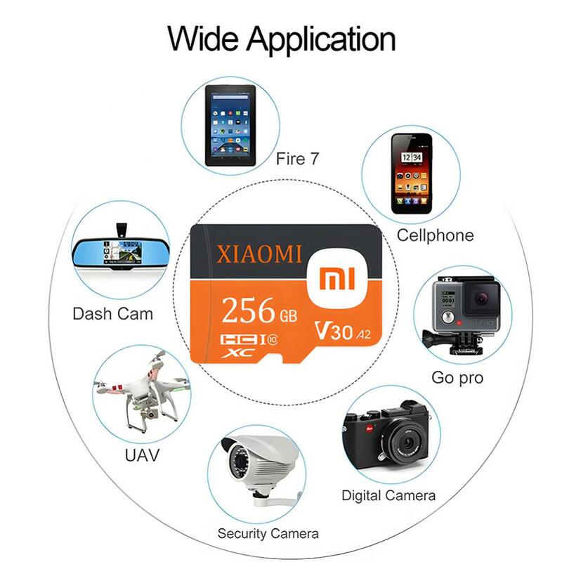 MIJIA-Xiaomi Cartão de Memória de Alta Velocidade, Mini Cartão TF para Cam, DJI, Nintendo Switch, Cartão TF, A2, 4K HD, 1TB, 128GB