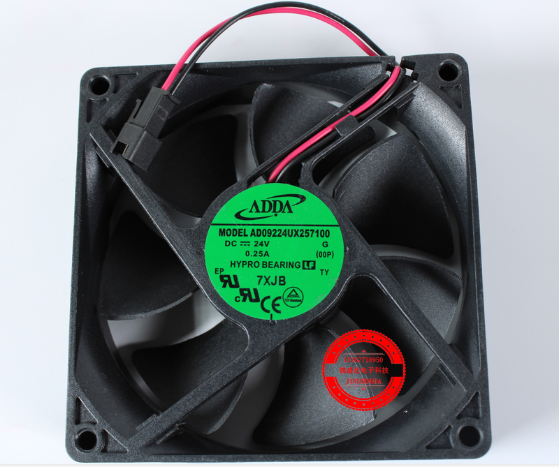 ADDA AD09224UX257100 DC 24V 0.25A 92x92x25mm 2-Wire Server Cooling Fan