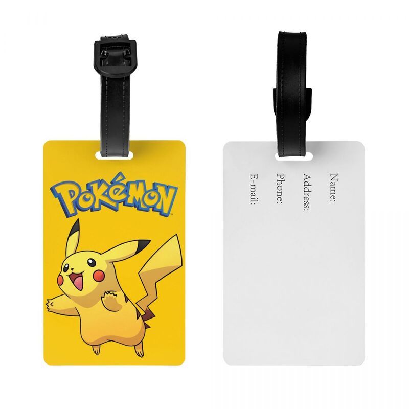 Персонализированная бирка для багажа Pokemon Pikachu, дорожная сумка, чемодан для личной безопасности, идентификационная бирка
