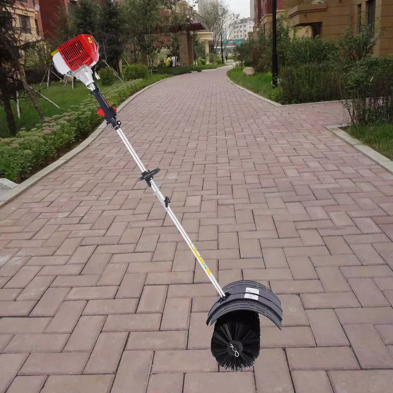 2.3HP  52cc Gas Power Handheld Sweeper Broom Driveway Turf Artificial Grass Snow Clean Cleaning Tool