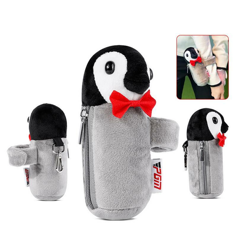 Golf Pouch Bag Penguin-Shaped Zippered Valuables Bag Mini Golf Tee Pouch Bag Portable Golf Bag Organizer Durable Valuables