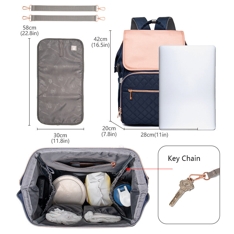กระเป๋าเป้สะพายหลังใส่ผ้าอ้อม tas bersalin สำหรับคุณแม่, กระเป๋าเปลี่ยนผ้าอ้อมจุของได้มากกระเป๋าเป้เดินทางกลางแจ้งสำหรับคุณแม่