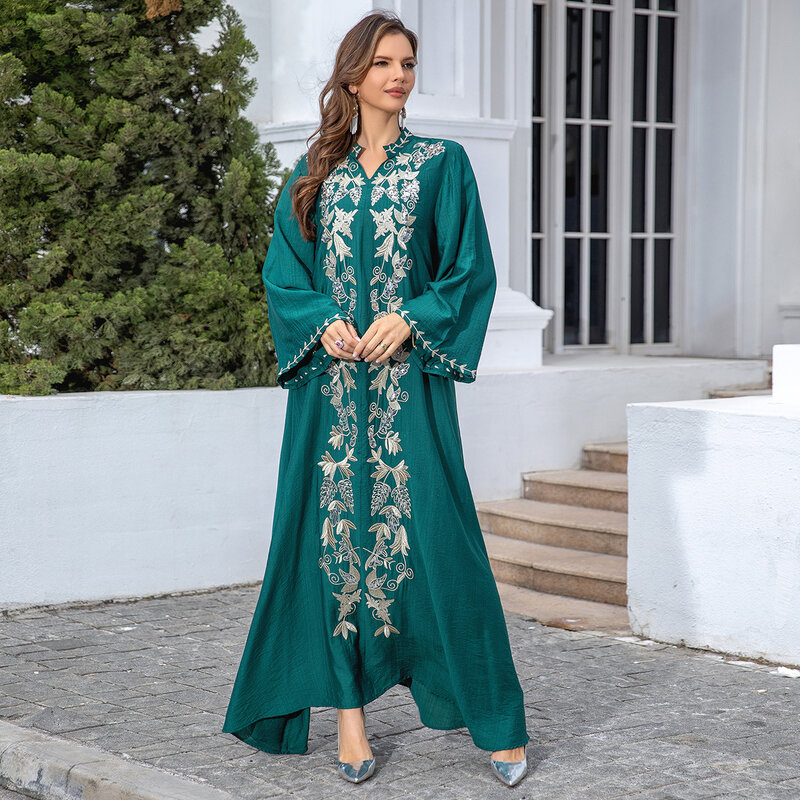 Vestido de noche bordado de lujo ligero para mujer, Abayas de Arabia, Dubai, caftán de fiesta, vestido musulmán, ropa para mujer musulmana