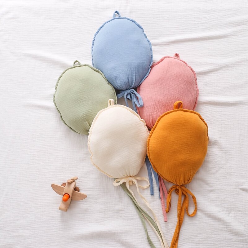 Ornamen gantung dinding balon katun anak, aksesori properti fotografi bayi baru lahir dekorasi gantung balon katun ruang bantal