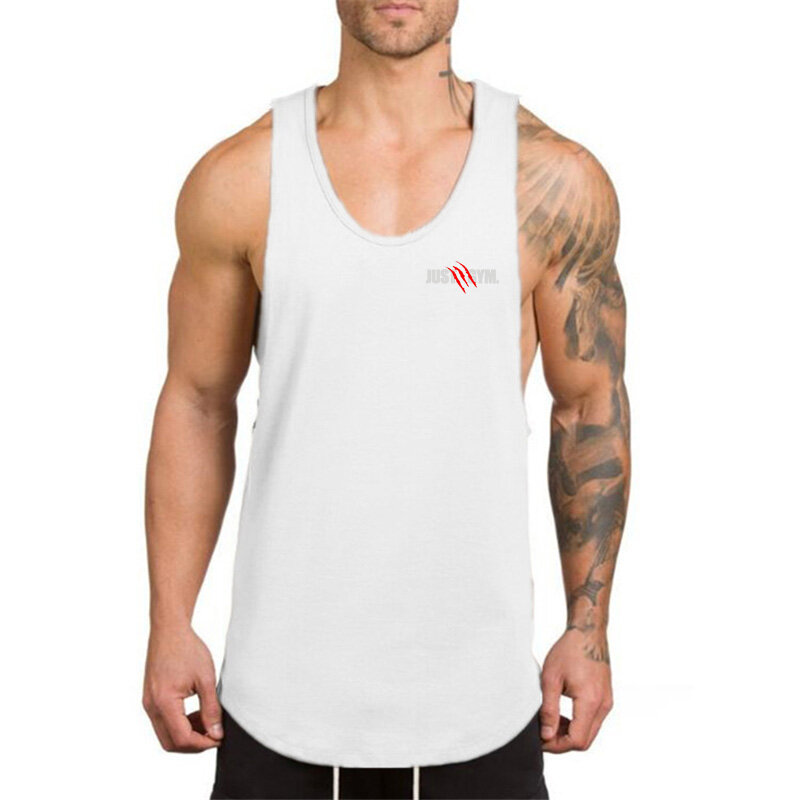 Camiseta sin mangas de algodón para hombre, chaleco informal para Fitness, gimnasio, culturismo, entrenamiento, trotar, transpirable