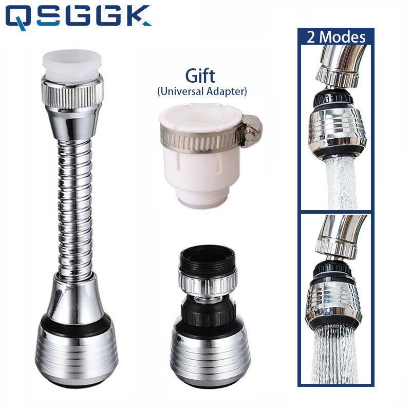 360 ° Swivel Kitchen Sink Faucet Extender Splash Proof Aerator 2 Modes Extension And Universal Adapter Faucet Nozzle Accessories