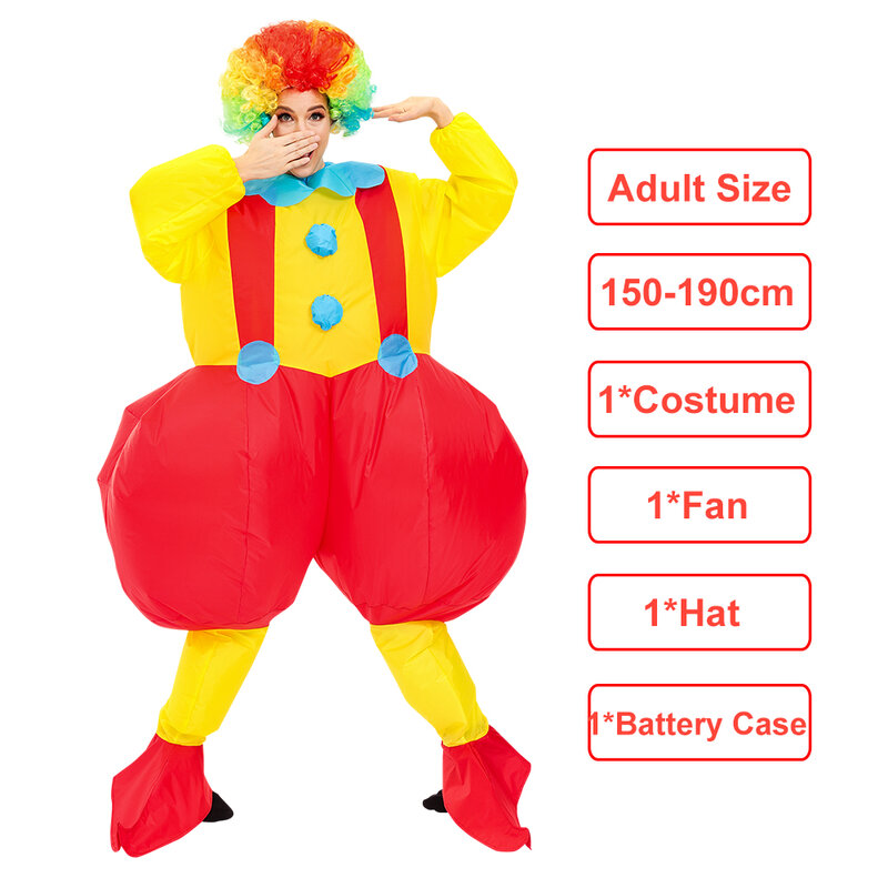 Disfraces de payaso inflable para adultos, Disfraz de Halloween para hombre y mujer, fiesta de carnaval, muñeca divertida, Disfraz