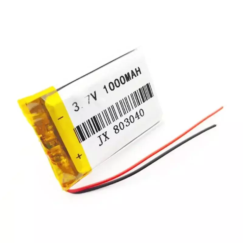 3.7V 1000mAh 803040 Lipo Polymer Lithium Rechargeable Li-ion Battery Cells For Toys GPS Tablet Bluetooth PC e-books MP4 MP5 GPS