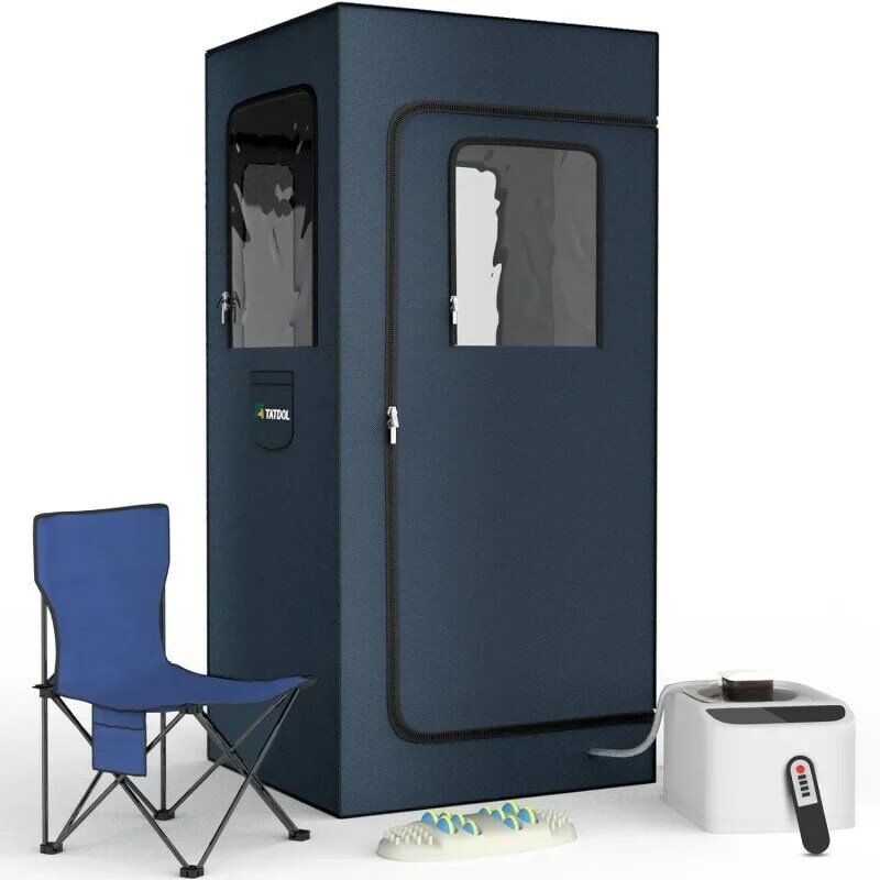 Portable Home Steam Sauna Box, Full Size Tenda de Sauna Pessoal para Home Spa, Kit de Relaxamento Interior com 2.6L e 1000 W