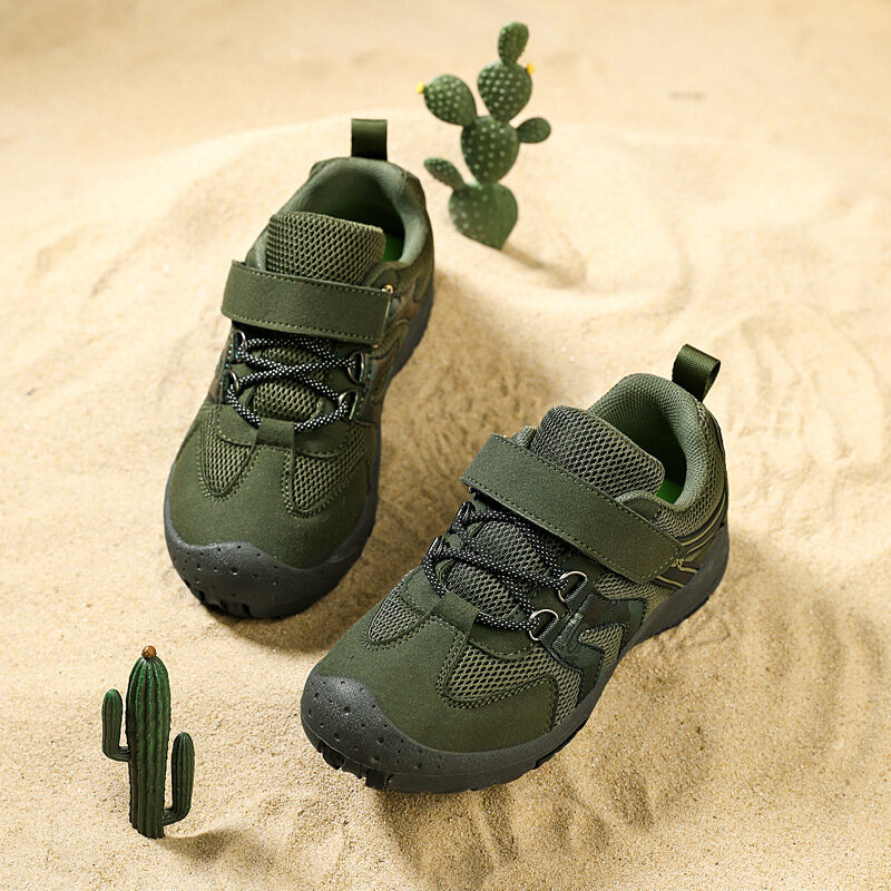 Boys' Sports Shoes 2024 Summer New Children's Mesh Breathable Outdoor Mountaineering Shoes for Big Boys Running Shoes
