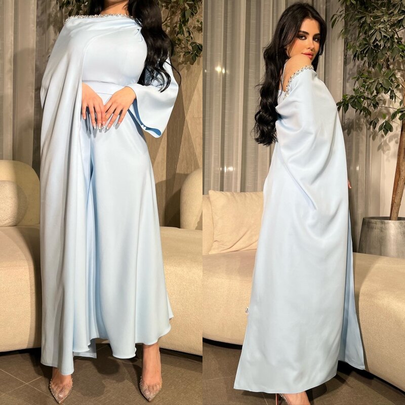 Prom Dress Saudi Arabia     Satin Beading  A-line One-shoulder Bespoke Occasion Gown Midi es