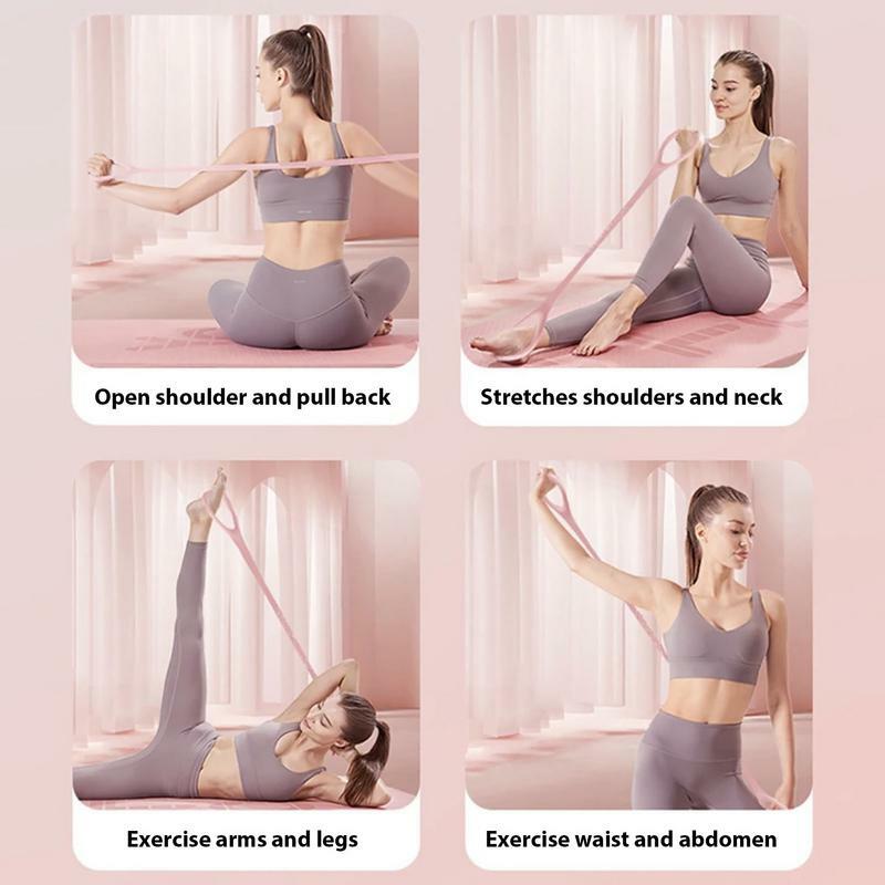Figura 8 fascia per esercizi barella per le mani universale antiscivolo Heavy Figure 8 fasce elastiche per esercizi a mano per Yoga Pilates Stretching