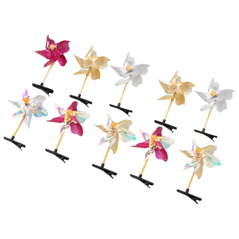 Spinners Barrettes Clip with Glitters Y2K Girls Cute Headdress (Random Colours)