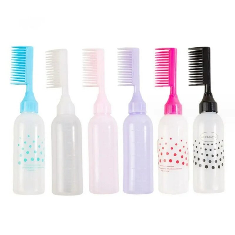 Hair Care Pot Hair Applicator Bottle Multicolor Refillable Bottle Plastic Root Comb Hair Treatment Bottle Women